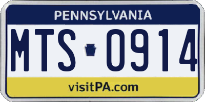PA license plate MTS0914