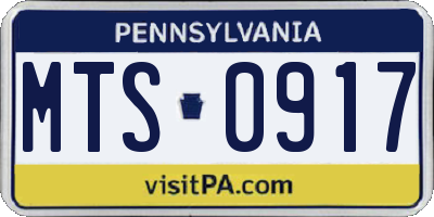 PA license plate MTS0917