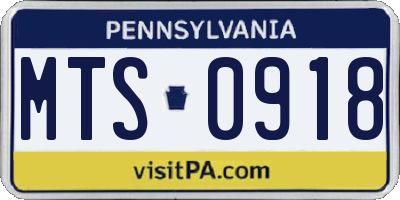 PA license plate MTS0918
