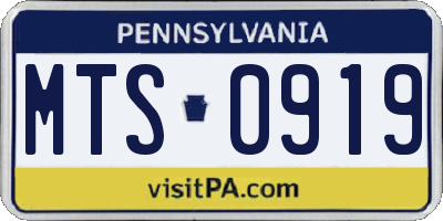 PA license plate MTS0919