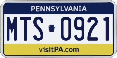 PA license plate MTS0921