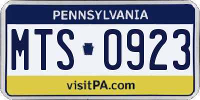 PA license plate MTS0923