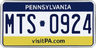 PA license plate MTS0924