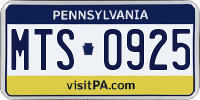 PA license plate MTS0925