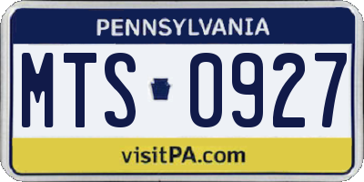 PA license plate MTS0927