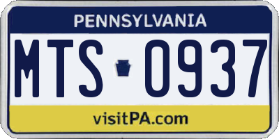 PA license plate MTS0937