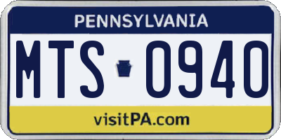 PA license plate MTS0940