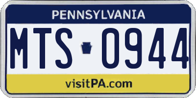 PA license plate MTS0944
