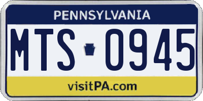 PA license plate MTS0945