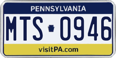 PA license plate MTS0946