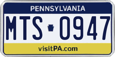 PA license plate MTS0947