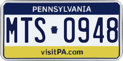 PA license plate MTS0948