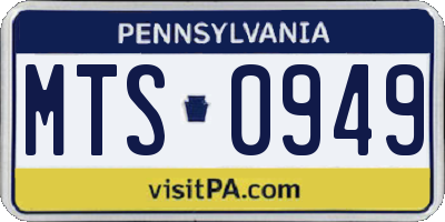 PA license plate MTS0949