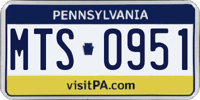 PA license plate MTS0951