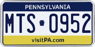 PA license plate MTS0952