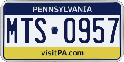 PA license plate MTS0957
