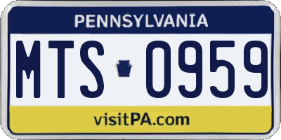 PA license plate MTS0959