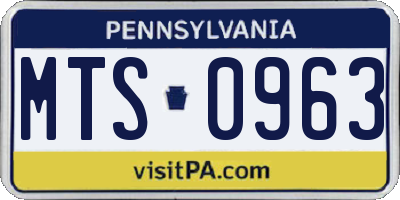 PA license plate MTS0963