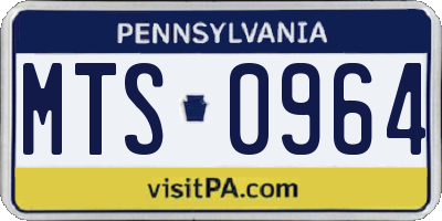 PA license plate MTS0964