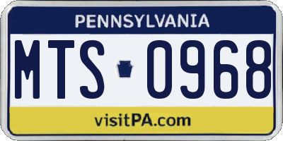 PA license plate MTS0968
