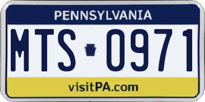PA license plate MTS0971