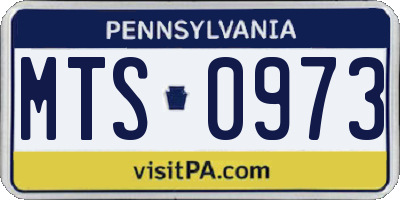 PA license plate MTS0973