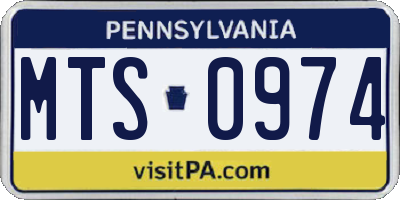 PA license plate MTS0974