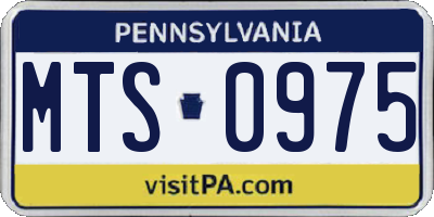 PA license plate MTS0975