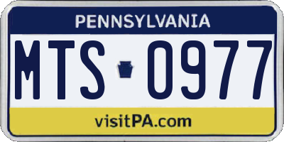 PA license plate MTS0977