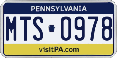 PA license plate MTS0978