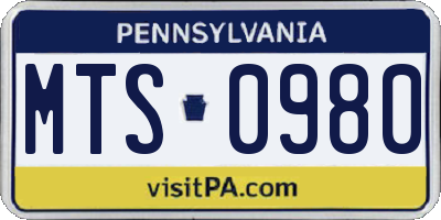 PA license plate MTS0980