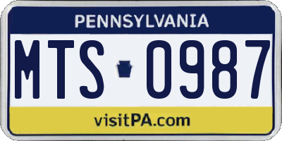 PA license plate MTS0987