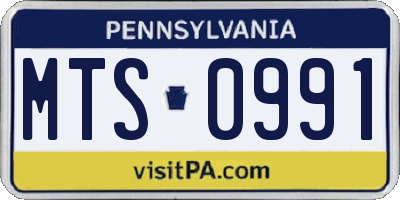 PA license plate MTS0991