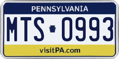 PA license plate MTS0993