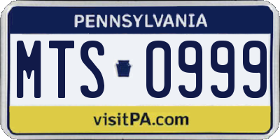 PA license plate MTS0999
