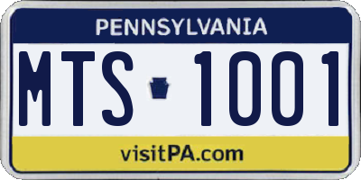 PA license plate MTS1001