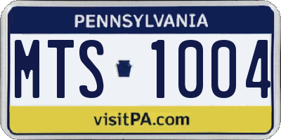 PA license plate MTS1004