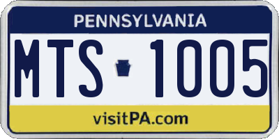 PA license plate MTS1005