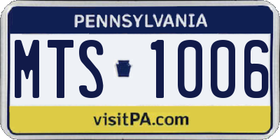 PA license plate MTS1006