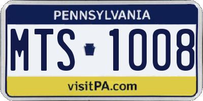 PA license plate MTS1008