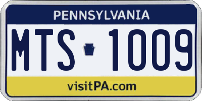 PA license plate MTS1009