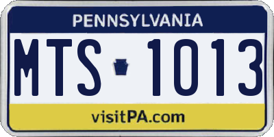 PA license plate MTS1013