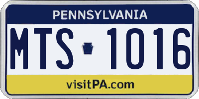 PA license plate MTS1016