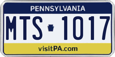 PA license plate MTS1017