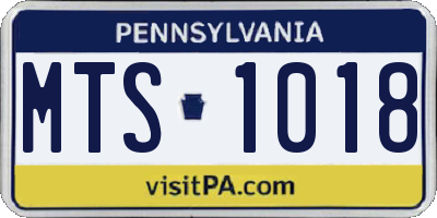 PA license plate MTS1018