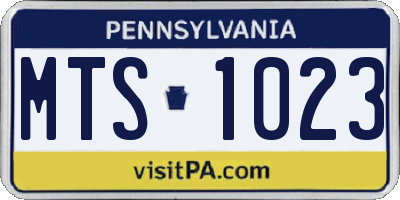 PA license plate MTS1023