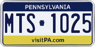 PA license plate MTS1025