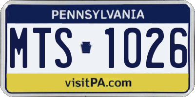 PA license plate MTS1026