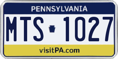 PA license plate MTS1027