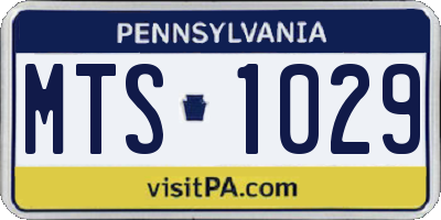 PA license plate MTS1029